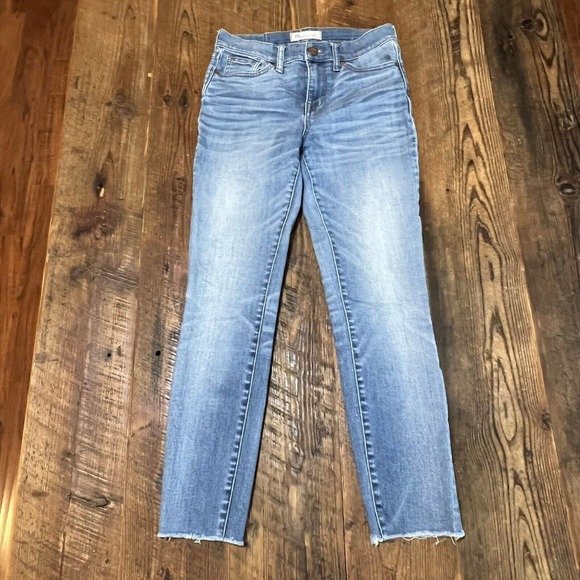 Madewell High Riser Skinny Jeans Raw Hem Ankle Women's Size 26 (26x25) Stretch - Picture 3 of 12